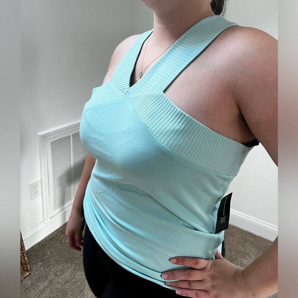 INC PASTEL CLOUD AQUA HIGH NECK TANK NWT SIZE XL